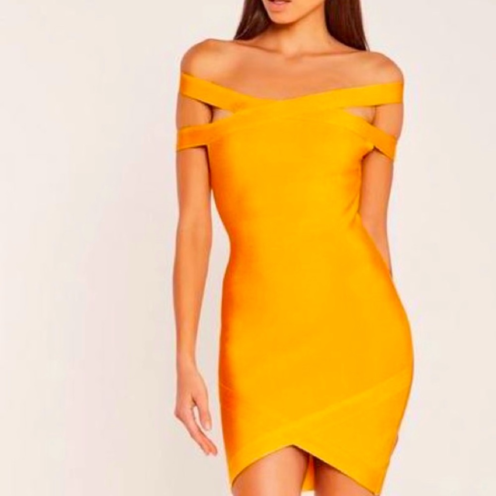 MISSGUIDED Bandage Bardot Bodycon Dress